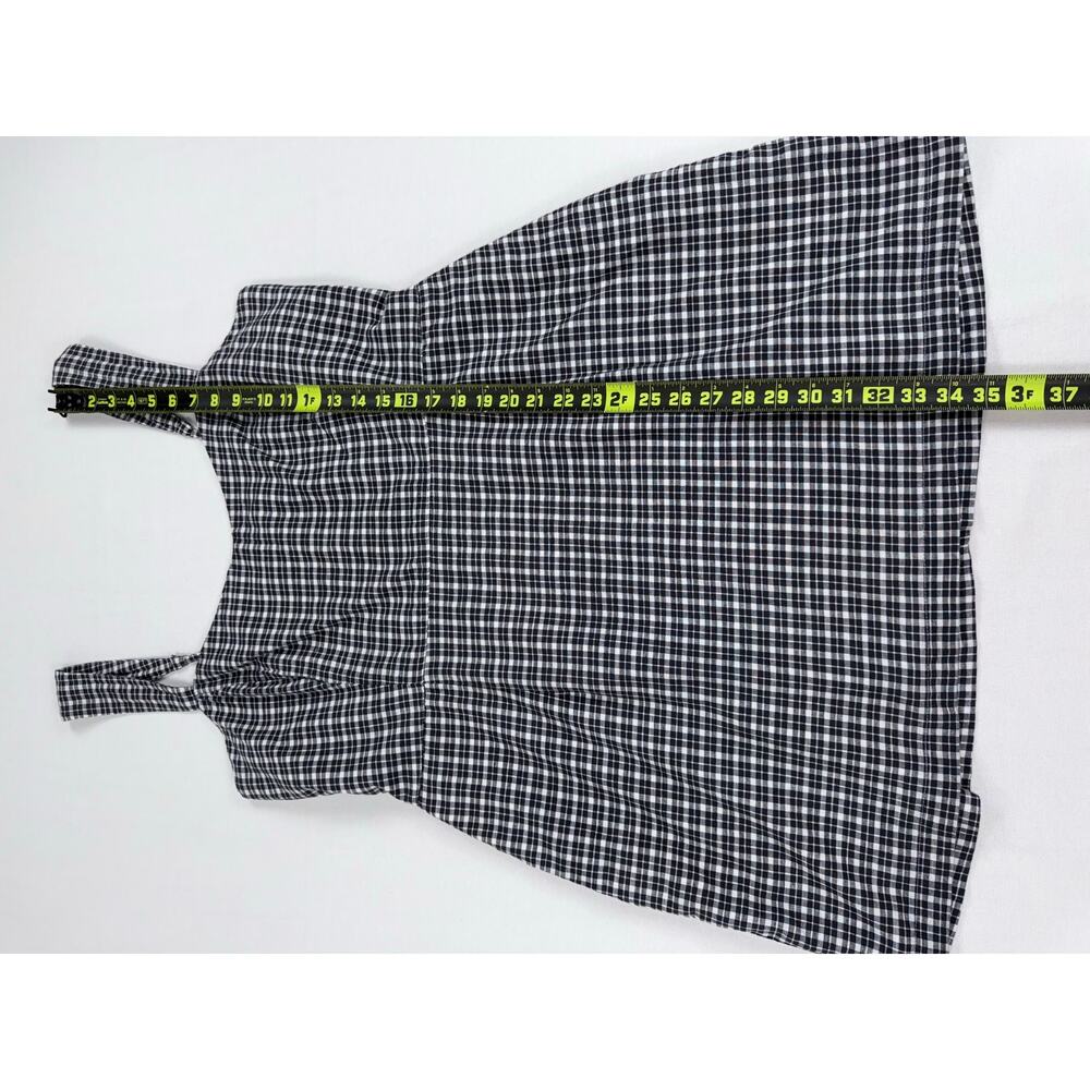 Abercrombie & Fitch Women's Plaid Woven Mini Dress XL Black White Wide Strap - Picture 14 of 15